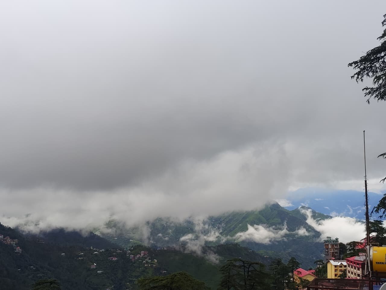 Rainy season atmosphere around Hotel Surya Shimla
