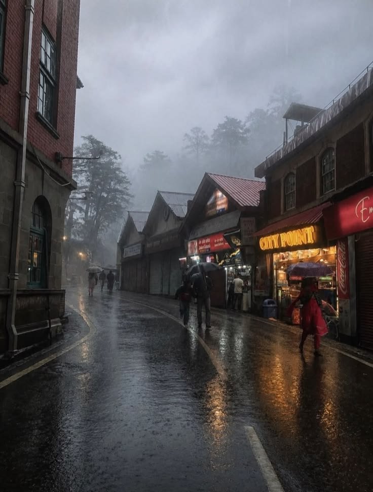 Monsoon weather and green hills in Shimla Himachal Pradesh